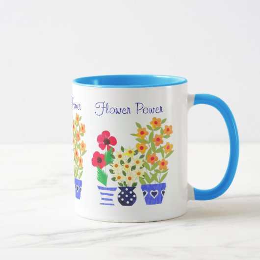 Mug Fleurs modernes lumineuses dans les pots (Droite)
