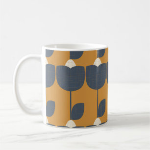 Mug Fleurs modernes rétro : Scandinave Géométrique.