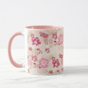 Mug Fleurs modernes roses mignonnes motif Haut basket