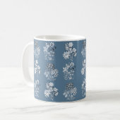Mug Fleurs monochromes en bleu (Devant gauche)