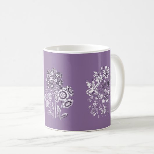 Mug Fleurs monochromes en lavande (Devant droit)