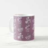 Mug Fleurs monochromes en mauve (Devant gauche)