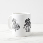 Mug Fleurs monochromes en noir et blanc (Devant gauche)