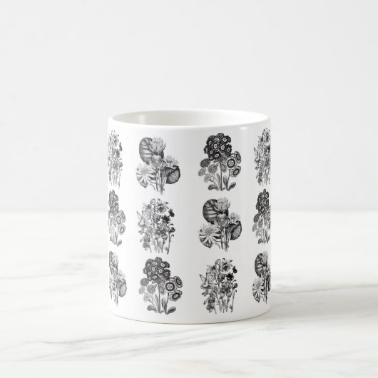 Mug Fleurs monochromes en noir et blanc (Centre)