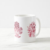 Mug Fleurs monochromes en rouge (Devant droit)