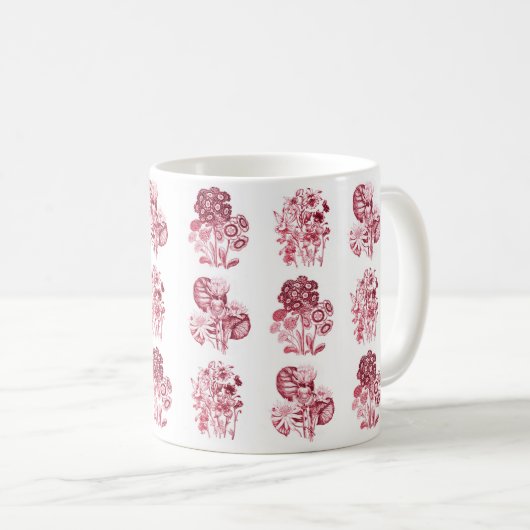 Mug Fleurs monochromes en rouge (Devant droit)