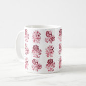 Mug Fleurs monochromes en rouge (Devant gauche)