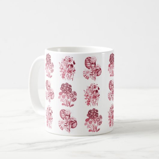Mug Fleurs monochromes en rouge (Devant gauche)