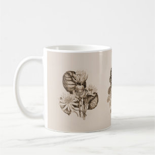 Mug Fleurs monochromes en sépia brun