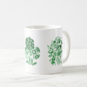 Mug Fleurs monochromes en vert (Devant droit)