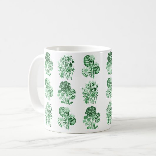 Mug Fleurs monochromes en vert (Devant gauche)