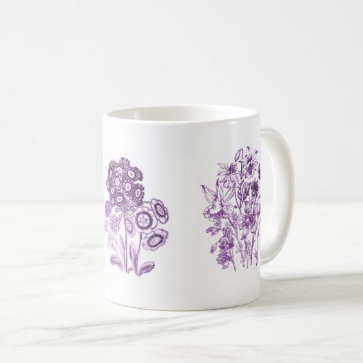Mug Fleurs monochromes en violet (Devant droit)