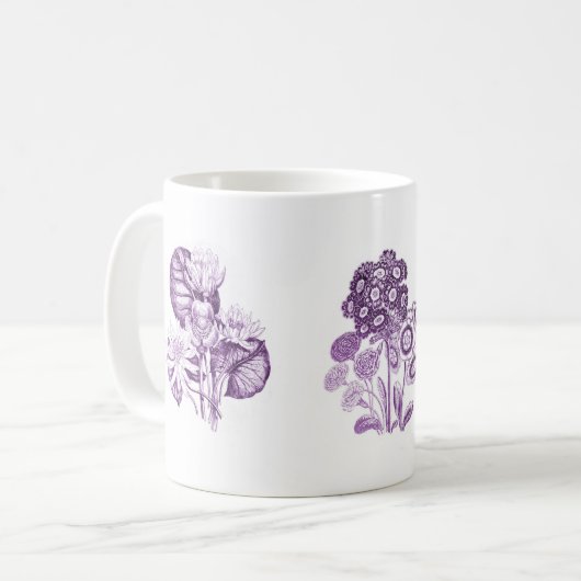 Mug Fleurs monochromes en violet (Devant gauche)