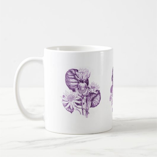Mug Fleurs monochromes en violet (Gauche)
