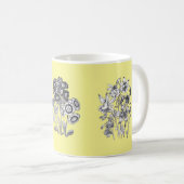 Mug Fleurs monochromes sur arrière - plan jaune (Devant droit)