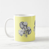Mug Fleurs monochromes sur arrière - plan jaune (Gauche)