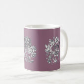 Mug Fleurs monochromes sur arrière - plan mauve (Devant droit)