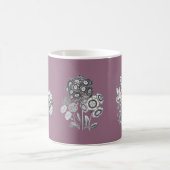 Mug Fleurs monochromes sur arrière - plan mauve (Centre)