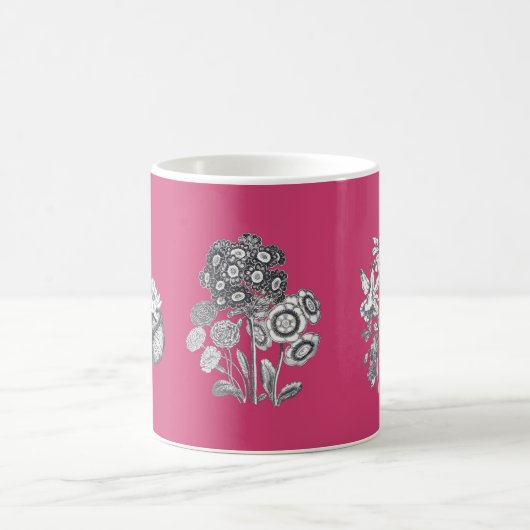 Mug Fleurs monochromes sur cerise arrière - plan (Centre)