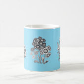 Mug Fleurs monochromes sur fond bleu bébé (Centre)