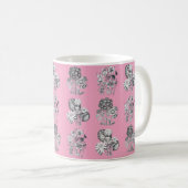 Mug Fleurs monochromes sur fond rose (Devant droit)