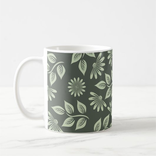 Mug Fleurs motif vert printemps (Gauche)