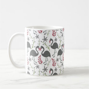 Mug Fleurs motifs roses flamingo sans coutures, feuill