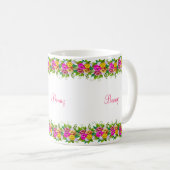 Mug Fleurs multicolores & calligraphie (Devant droit)