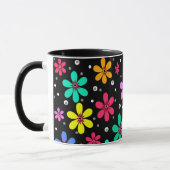 Mug Fleurs multicolores marguerites fond rétro été (Gauche)