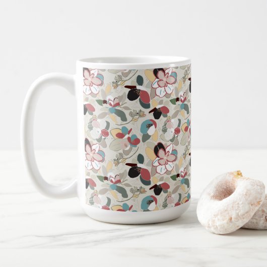 Mug Fleurs Neutres Magnolia (Avec donut)