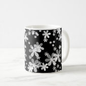 Mug fleurs noir blanc (Devant droit)