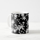Mug fleurs noir blanc (Devant gauche)