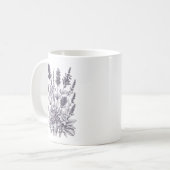 Mug Fleurs noires et blanches (Devant gauche)