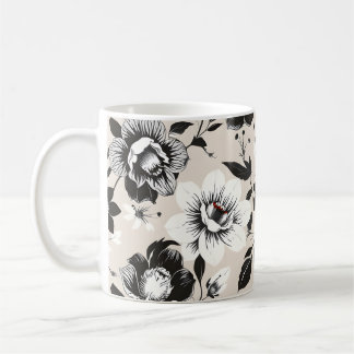 Mug Fleurs noires et blanches