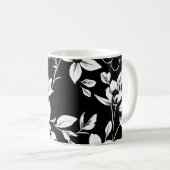 Mug Fleurs noires et blanches (Devant droit)