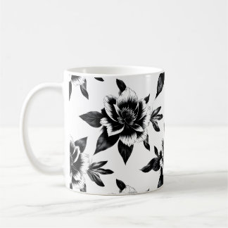 Mug Fleurs noires et blanches