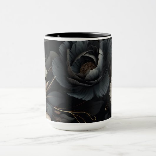 Mug Fleurs noires et blanches (Centre)