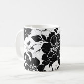 Mug Fleurs noires et blanches (Devant gauche)