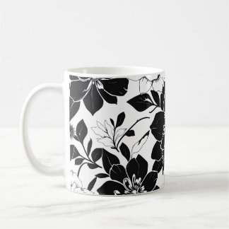 Mug Fleurs noires et blanches
