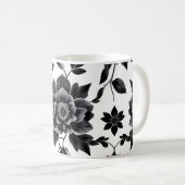 Mug Fleurs noires et blanches (Devant droit)