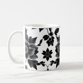 Mug Fleurs noires et blanches