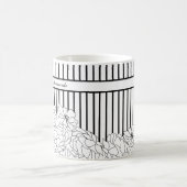 Mug Fleurs noires et blanches avec bandes (Centre)