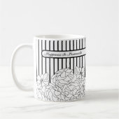 Mug Fleurs noires et blanches avec bandes (Gauche)
