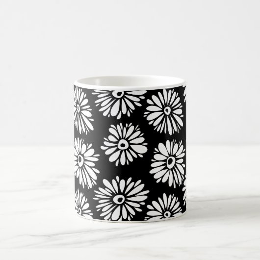 Mug Fleurs noires et blanches funky (Centre)