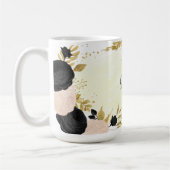 Mug fleurs noires roses or botanique mariage (Gauche)