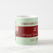 Mug fleurs nom verte 40e anniversaire de rubis (Centre)