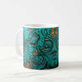 Mug Fleurs occidentales imprimées en cuir 3D (Devant gauche)