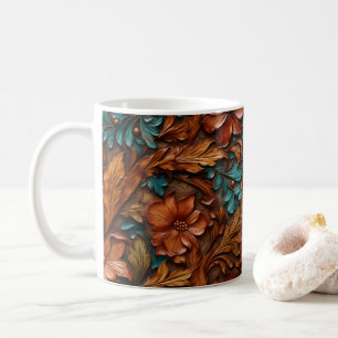 Mug Fleurs occidentales imprimées en cuir 3D