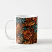 Mug Fleurs occidentales imprimées en cuir 3D (Gauche)