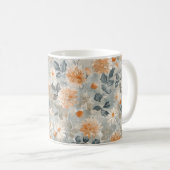 Mug Fleurs Orange Bleu Blanc (Devant droit)